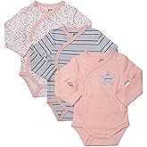 Asher & Olivia Baby Kimono Side Snap 3 Pc Girl Long Sleeve Bodysuit Set