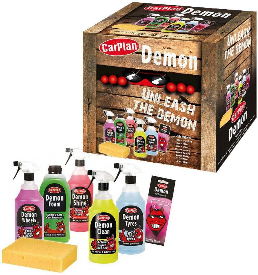 Demon 7 Piece Car Cleaning Kit Gift Pack Foam Shine Polish Clean