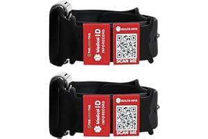 Theluckytag Medical Alert ID Tag for Watch Band Engraved QR Code Watch Safety Plate, Fitness Runners ID tag for Sport Smartwatch - More Space Custom Emergency Medical Info-Without Watchband