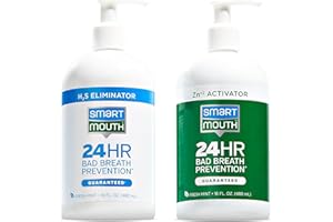 SmartMouth 2-Bottle Activated Mouthwash System with Pumps - Adult Mouthwash for Bad Breath - Twice Daily Oral Care System with Zinc Ion Technology - Fresh Mint Flavor, 32 fl oz (16 oz per Bottle)