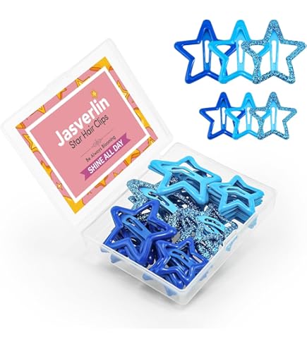 Aazon.co : 13 PCS 1.65" Etal Hair Accessories - Snap Barrettes With Non-Slip Star Clips For