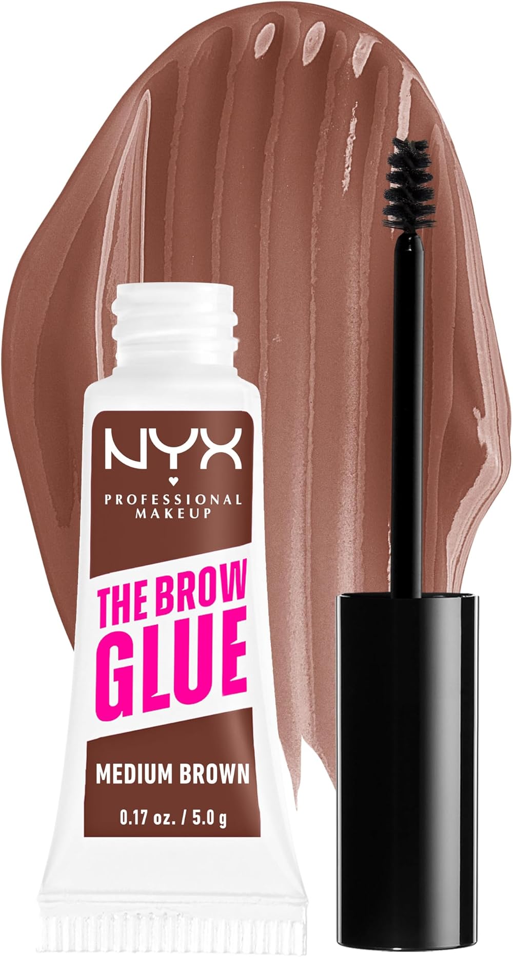 NYX Brow Gel The Brow Glue Tinted Eyebrow Gel Medium Brown 24Hr Hold