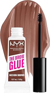 NYX Brow Gel The Brow Glue Tinted Eyebrow Gel Medium Brown 24Hr Hold