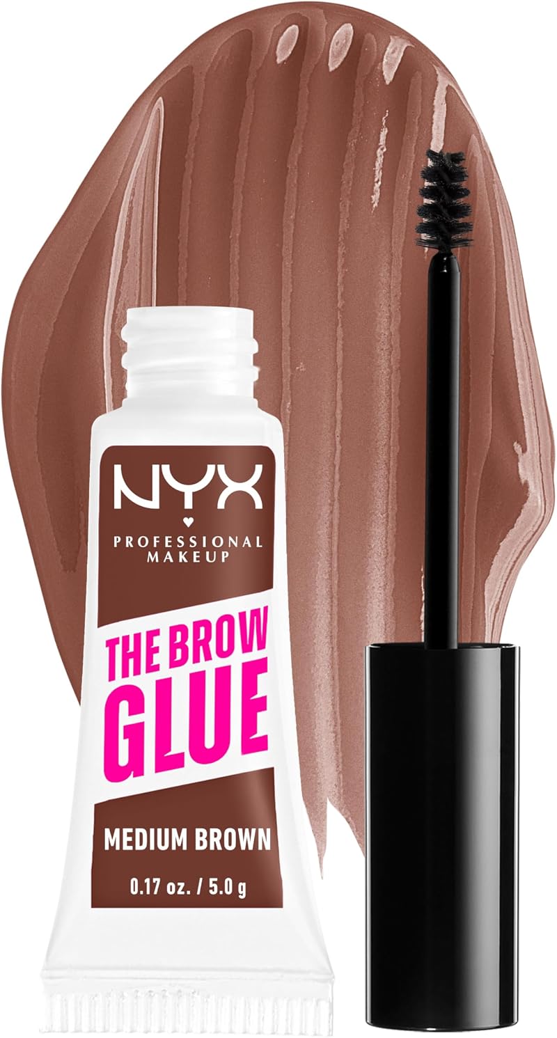 NYX Brow Gel The Brow Glue Tinted Eyebrow Gel Medium Brown 24Hr Hold