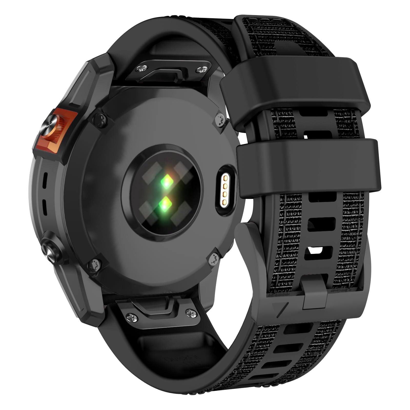 MYSNBKN 26mm Quick Fit Strap for Fenix 8 51mm/Fenix 7X Pro/Fenix 7X/Fenix 6X/Fenix 6X Pro/Fenix 5X/Fenix 5X Plus/Fenix 3/Fenix 3 HR, Nylon Patch Silicone Replacement Watch Strap