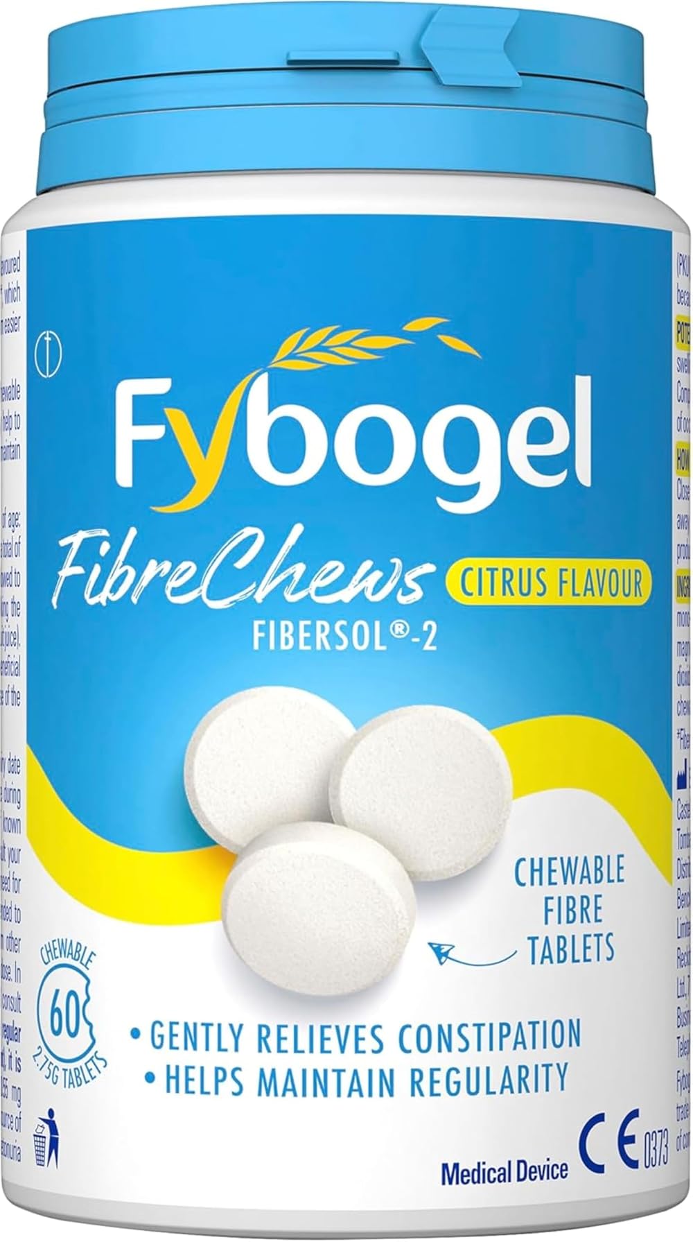 Fybogel Fibre Chews Citrus 60 Tablets Constipation Relief Regularity