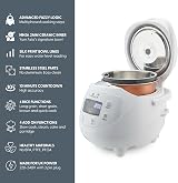 Yum Asia Panda Mini Rice Cooker 3.5 Cup Ninja Ceramic Bowl 220-240V Arctic White view 3