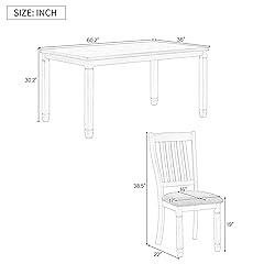 XD Designs Farmhouse Rustic 7-Piece Dining Table