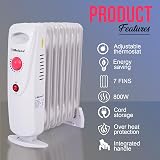 Belaco 800W Mini Oil Filled Radiator Portable 7 Fin Electric Heater Quiet view 7