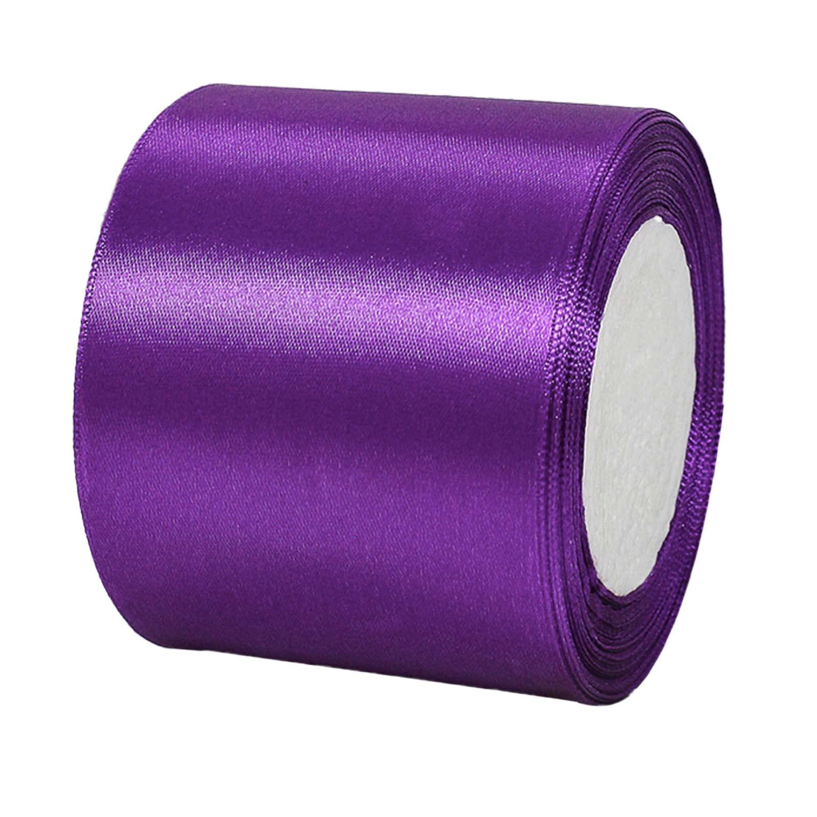 3 Inch 22m Wide Dark Purple Ribbon for Crafting,75mm Halloween Ribbon Violets Fabric Large Solid Satin Ribbon,Polyester Ribbon for Gift Wapping,Hair Bows,Crafts,Floral,Wedding Car,Presents