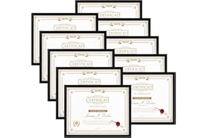 WIFTREY 8.5x11 Certificate Picture Frames Sets of 10, Multi 8.5 by 11 Document Diploma Photo Frame Bulk, Wall Hanging or Tabletop Display, Black