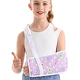 Ledhlth Kids Arm Sling for Broken Arm, Torn Rotator Cuff, Shoulder Elbow Wrist Injury, Printed Pediatric Brace Support (Purple Bear, Small)