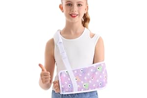 LEDHLTH Kids Arm Sling for Broken Arm Torn Rotator Cuff Shoulder Elbow Wrist injury Printed Pediatric Child Toddler Brace Support for Children Girls with Lovely Bear (Small)