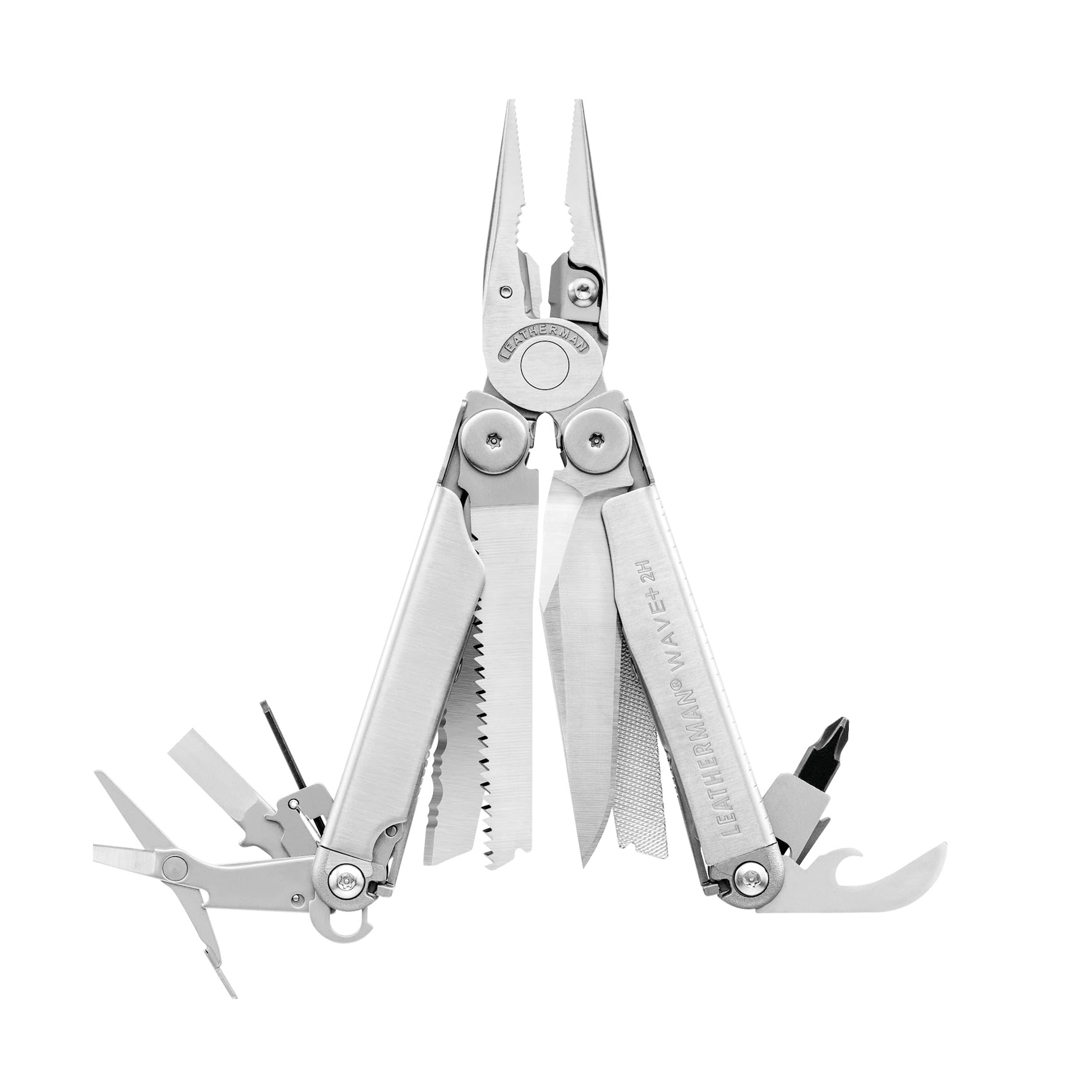 Leatherman 2H Wave+ Multi-Tool - 18-in-1 Hochleistungs-Edelstahlwerkzeug mit Klingen, Zangen und Drahtschneidern - Camping Zubehör - Edelstahl