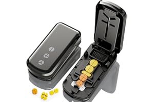 Pill Cutter Splitter for Small and Tiny Pills, 1/2 1/3 1/4 Pill Splitter for Small Pills,Vitamins, Tablets in Half or Quarter