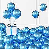 KALOR Metallic Blue Balloons, 100 pcs 5 inch Thick Latex Chrome balloons for Balloon Garland Arch, Birthday Decoration, Wedding Party, Baby Shower Decorations