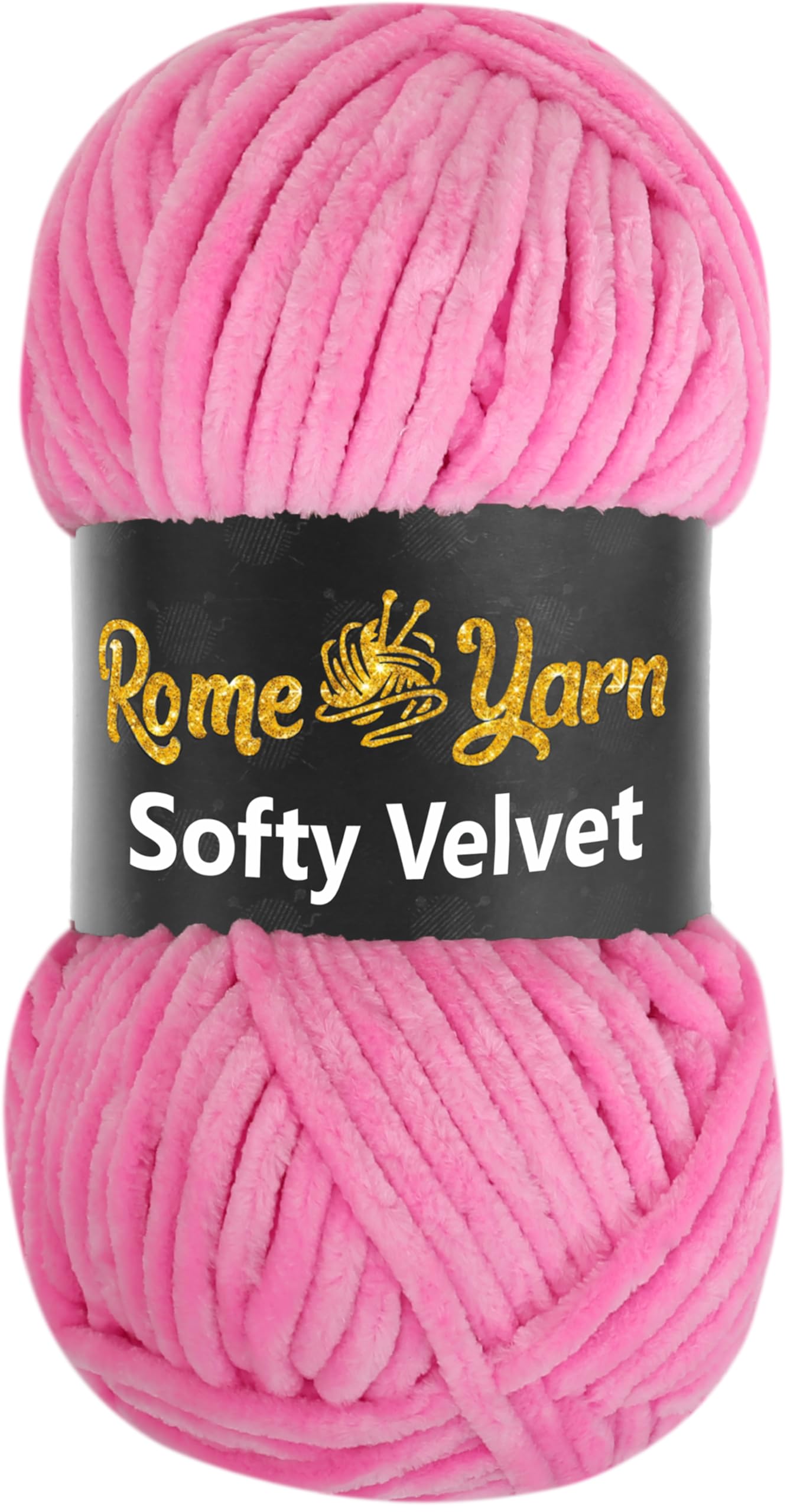 Rome Yarn Softy Velvet Yarn 100g/3.52oz - 120m/131yards | Super Chunky Bulky Chenille Soft Yarn for Knitting and Crochet Baby Blanket Amigurumi Plush Thick (1 Pack, 948 Dark Pink)