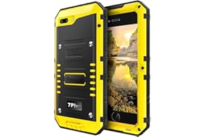 Beasyjoy for iPhone 7 Plus 8 Plus Metal Case, Waterproof Heavy Duty Case with Screen Protector, Full Body Protective Durable Shockproof Tough Rugged Military Grade Defender Case, Yellow