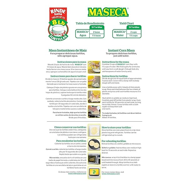 MASECA, CORN MASA FLOUR, 4.4 LB (2 KG), COUNT 1 – FLOUR