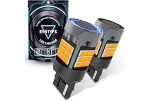 evntyps 7441 7440 LED Bulb With Built in Resistor CANBUS Error Free,2200K 4000LM Super Bright 7440A Turn Signal Bulb Anti Hyper Flash,T20 7440NA W21W WY21W LED Blinker Bulb Amber Yellow,2pcs