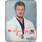 Grey's Anatomy McSteamy Plush Fleece Throw Blanket | Super Soft Decorative Cover for Sofa and Bed, Cozy Home Decor Room Essentials | TV Medical Drama Gifts and Collectibles | 45 x 60 Inches