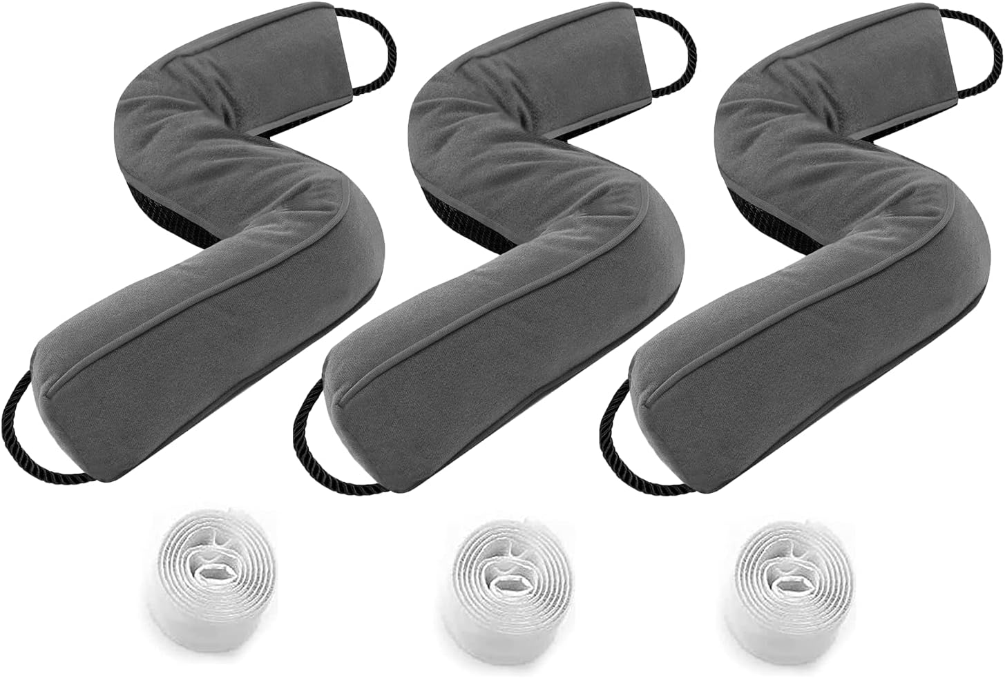 Draft Stoppers - Sunolga 38inch Door Draft Stopper 2.2LB Under Door Noise Air Stopper, 3 Pack Sound Proof Draft Guard for Doors and Windows,Machine Washable - Grey