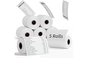 MULTILABEL (5 Rolls) 2 1/4" x 85' Thermal Receipt Paper Rolls, Cash Register POS Thermal Paper, Credit Card Thermal 2 1/4 in x 85 ft.