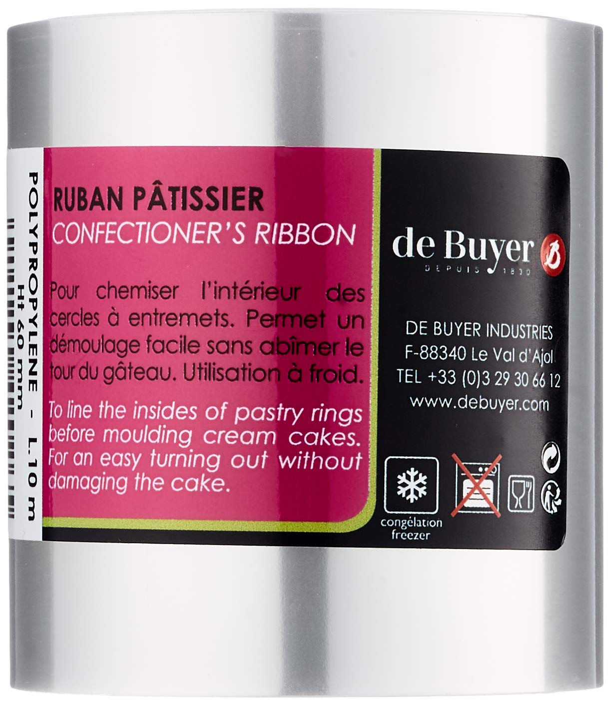 De Buyer 042024 Polypropylene Pastry Roller, 6 CM