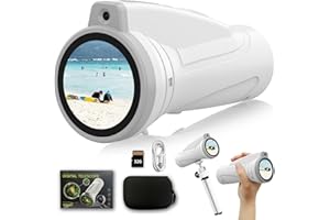 MAXMANGO Kids Monocular for Bird Watching & Astronomy - Digital Telescope with Self-Timer, Boys Girls Camping Outdoor Exploration (White)