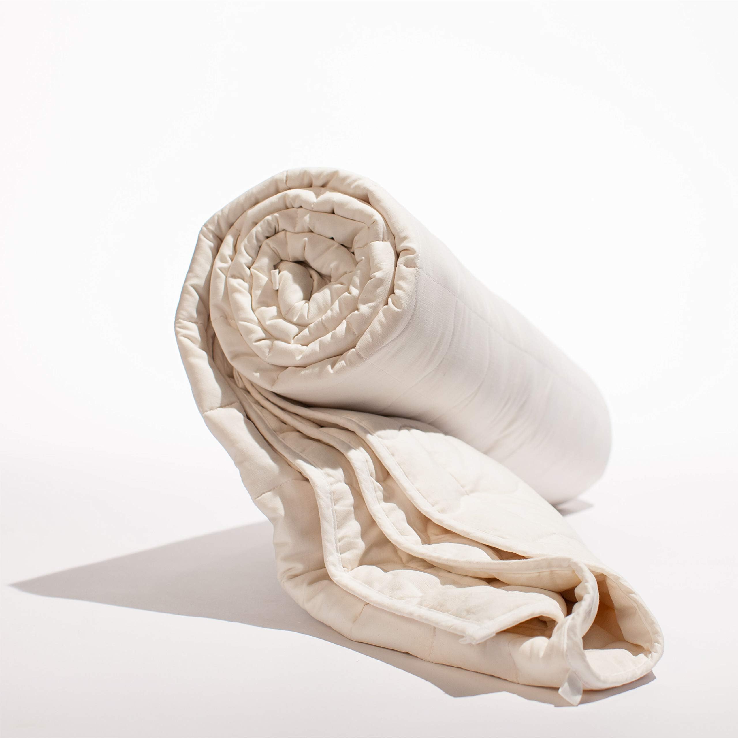 truHugs Organic Hemp Cotton Adult Weighted Blanket | 23 lbs | Un-Dyed White | Queen | Breathable Weighted Blanket with a Temporal Cool Touch | Premium Quality Natural Heavy Sensory Duvet