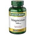 Magnesium by Nature’s Bounty, 500mg Magnesium Tablets for Bone & Muscle Health, 200 Tablets