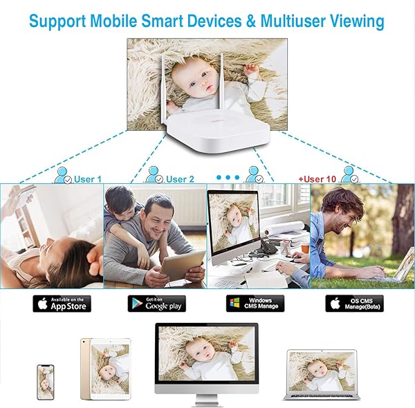 Mikrofon PIR Sensor Tonton Full HD 1080P berwachungskamera Auen Set mit Zwei Wege Audio 8CH Recorder NVR mit 4 Auen 1080P WLAN Metallgehuse Funkkamera Drahtlos mit Sprachfunktion 1TB HDD