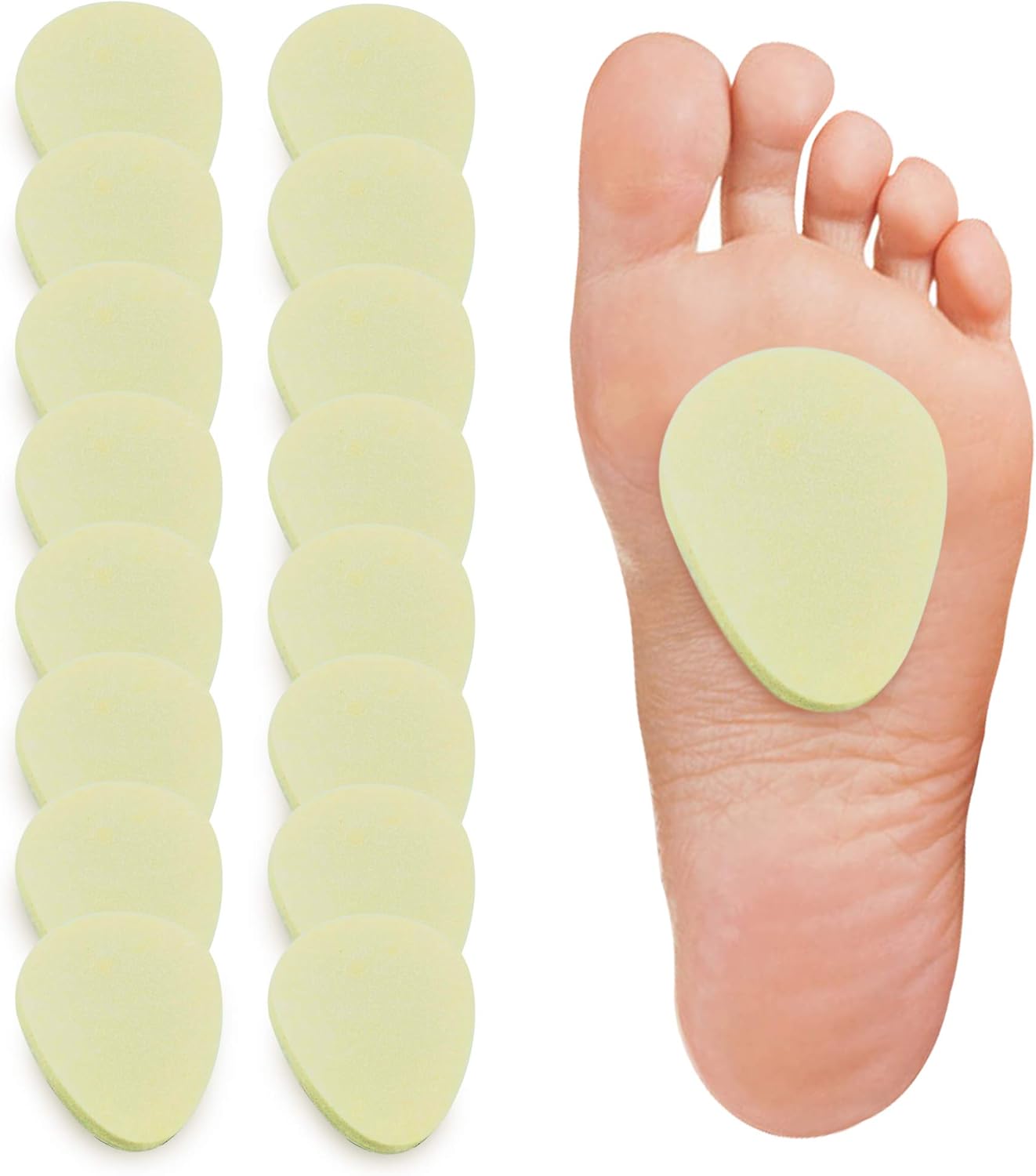 [16-Pack] Metatarsal Foot Pads, Foot Pain Relief, 1/4" Thick Felt Foot Pads Support for Men and Women, Metatarsal Pads Ball of Foot Support, High Heels Pain Relief Podiatrist Recommended (2.75"x2.4"): Health & Personal Care