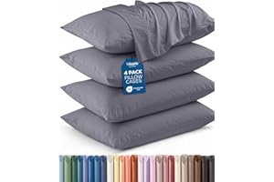 Utopia Bedding Queen Pillow Cases - 4 Pack - Envelope Closure - Soft Brushed Microfiber Fabric - Shrinkage and Fade Resistant