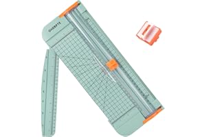 GHERPTE A4 Paper Cutter -12 Inch Paper Trimmer with 2pcs Replacement Blades with Safeguard Side Rulerfor Cut Gift Card,Coupon,Label, Cardstock,Photo
