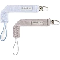 Amazon.com : BooginHead Luxe Pacifier Holder Baby Pacifier Clips 2 ...