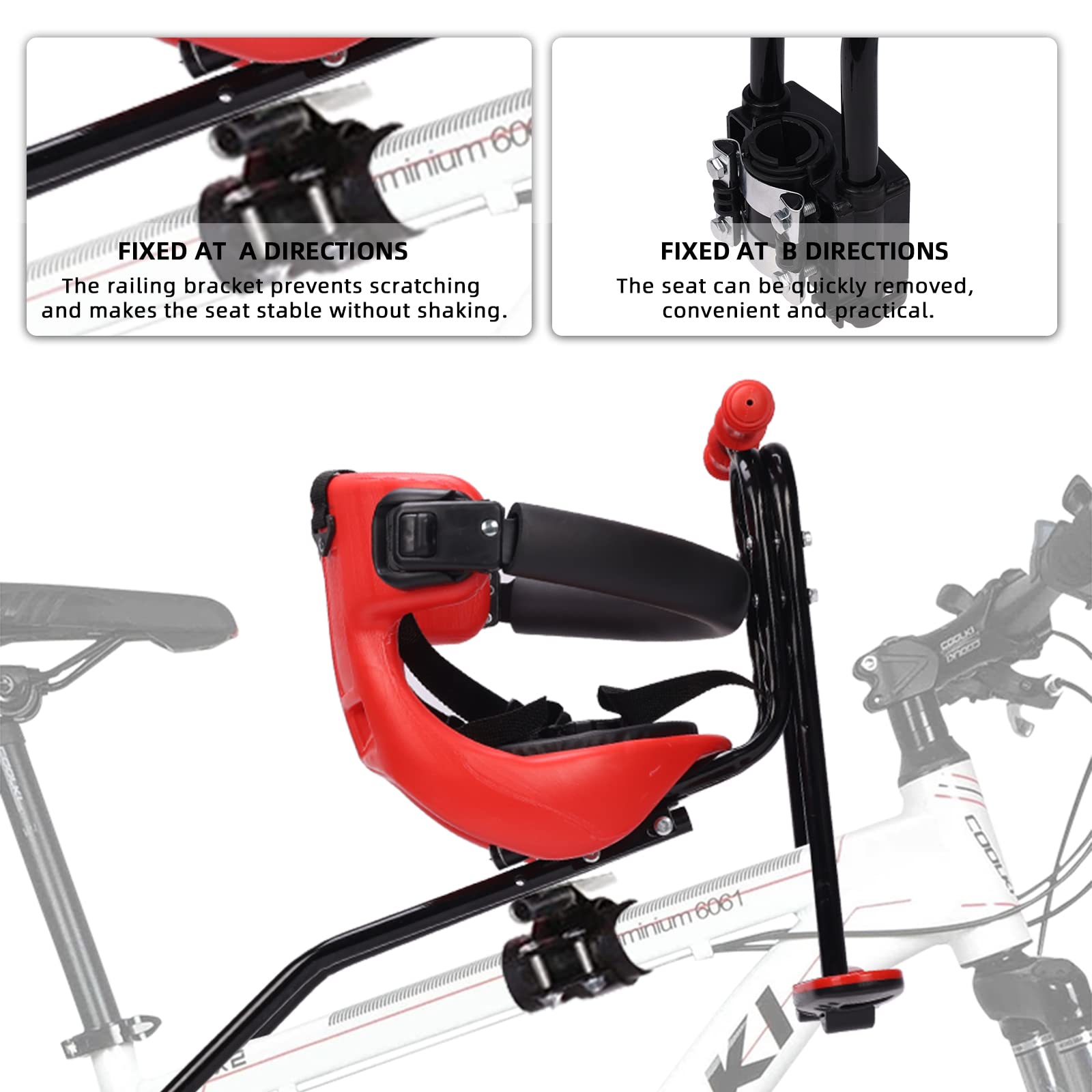 YSONG Kids Bike Seat - Front Mount Baby Bike Seat for Adult Bike, Kid Bike Seat,Child Seat for Bike,Safe and Comfortable