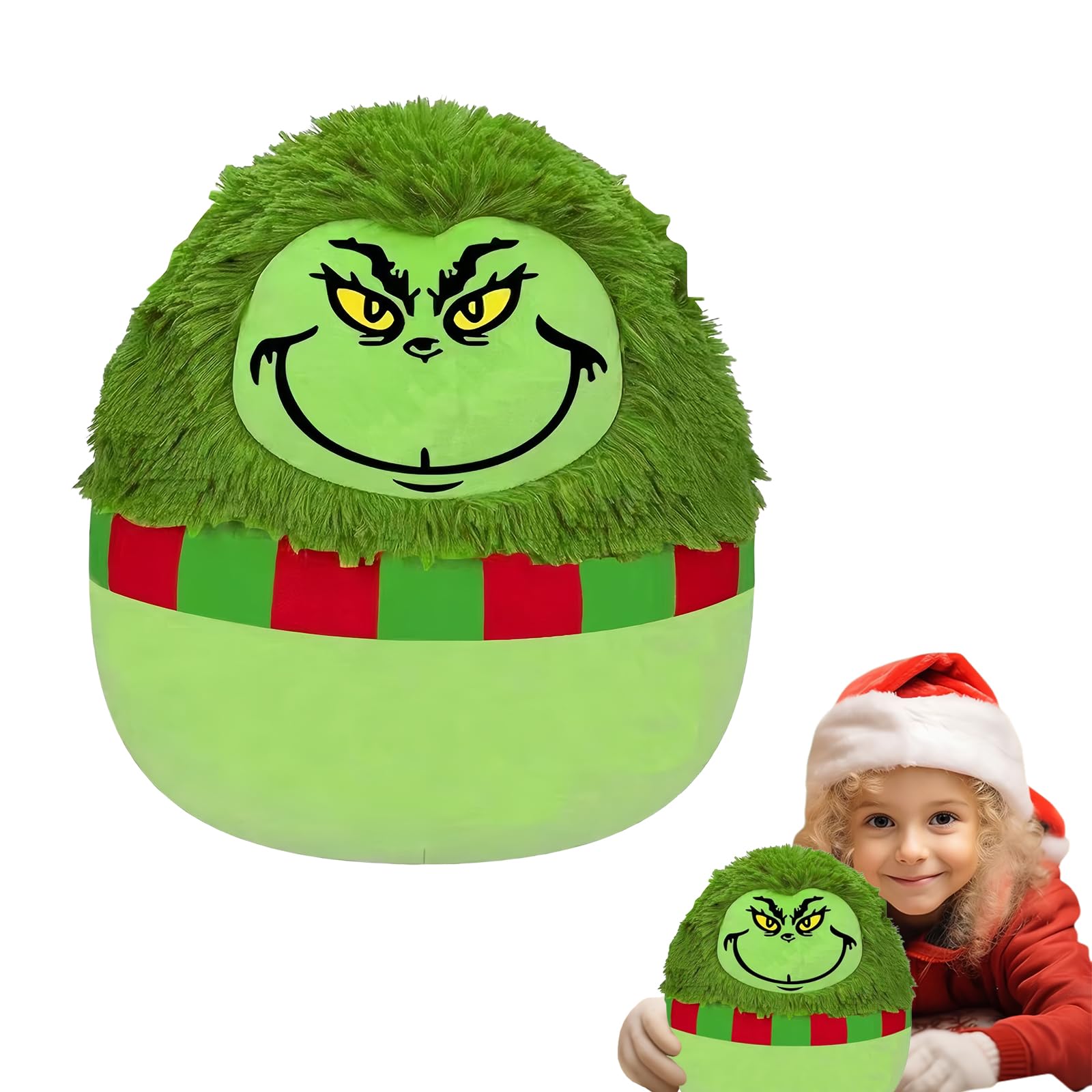 25cm Christmas Grinch Dolls Plush Toy,9.8" Cute Green Xmas Plush Pillow Toys Stuffed Grinch Doll Toy,Christmas Plushies,Christmas Collection Cuddly Toy Soft Toys for Kids Girls Boys Home Decorations