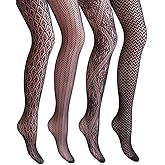 VERO MONTE Women Patterned Fishnet Tights Black Fishnets Net Stockings Pantyhose