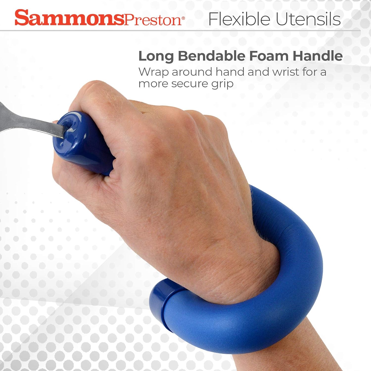 Sammons Preston Flexible Fork with Foam Handle, Bendable Foam Handle Allows for a Customize Hold on Grip Fork, Adaptive Utensil with Customizable Cutlery for Disabled, Handicapped, Elderly: Health And Personal Care: Industrial & Scientific