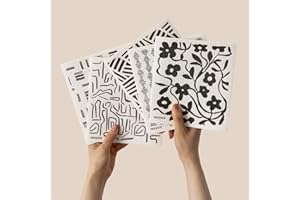 RECYCO Swedish Dishcloths for Kitchen | 5 Packs Black & White Geo Washable Dish Rags | Cellulose Reusable Cleaning Paper Towels | Absorbent Counter Dish Cloth Sponge Kitchen Wipes, 8" L x 7" W