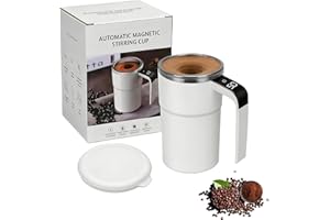 Electric Coffee Mug with a Built-In Lcd Thermometer, 13oz Automatic Self Stirring Coffee Mug, Perfect for Brewing Milk, Cocoa