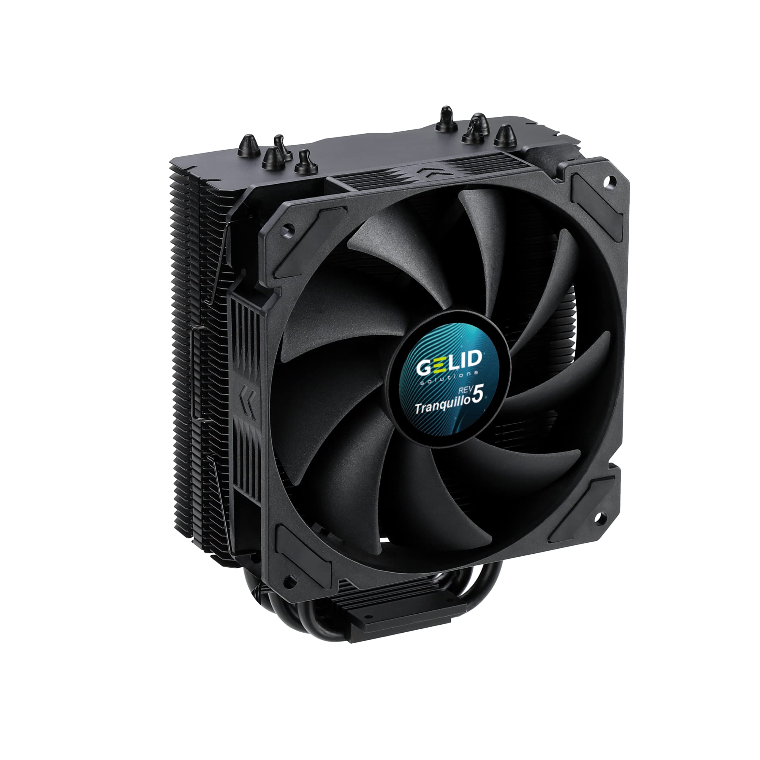 Gelid Solutions Tranquillo 5 rev. 2 - Heatsink with 4 Heatpipes - 120mm PWM fan - Compatible with Intel and AMD - RPM 1600 - TDP 150W - Black