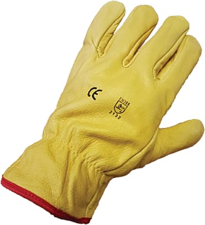 Himalayan Winter Leather Gloves H310 Fleece Lined Yellow XL Pack of 4