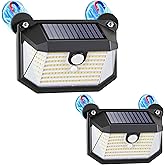 LUHLEE 178 LED Magnetic RV Solar Lights Outdoor, 800LM Ultra-Bright RV Porch Light with Motion Sensor, Strong Magnets IP65 Waterproof rv Lights Exterior for Awning Camper Trailer Porch (2 Pack)