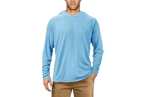 Roadbox UPF 50+ Fishing Shirts for Men Long Sleeve UV Sun Protection Hoodie with Mask/Non-Mask Outdoor Hiking Shirts