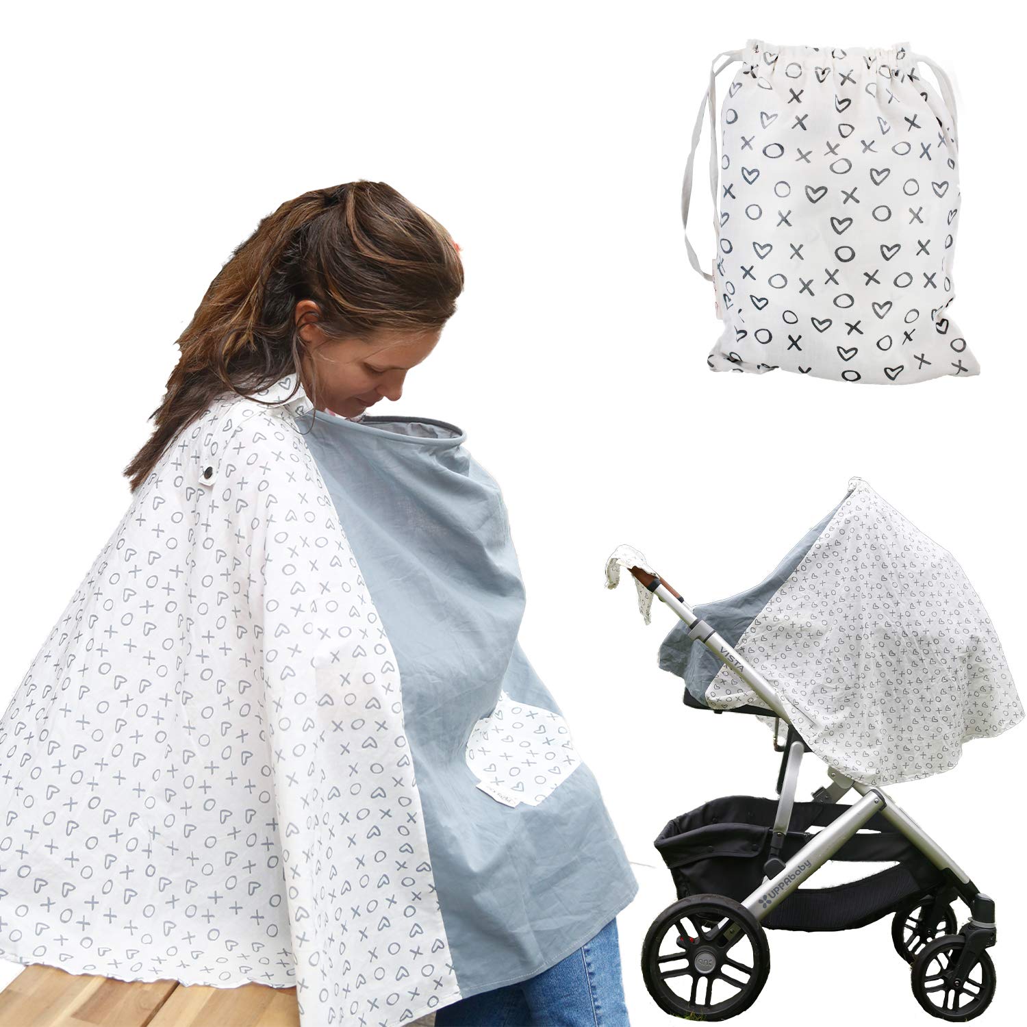 Photo 1 of Milky Chic Nursing and Breastfeeding Poncho - Patent Pending 360 Full Coverage Wired Nursing Cover and Apron - Breathable, Soft Cotton - Carseat, Stroller Canopy - Multifunctional Baby Shower Gifts