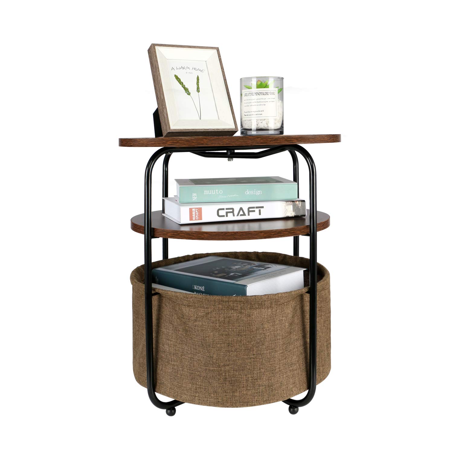 Best 3 Tier Round Side End Table With Basket