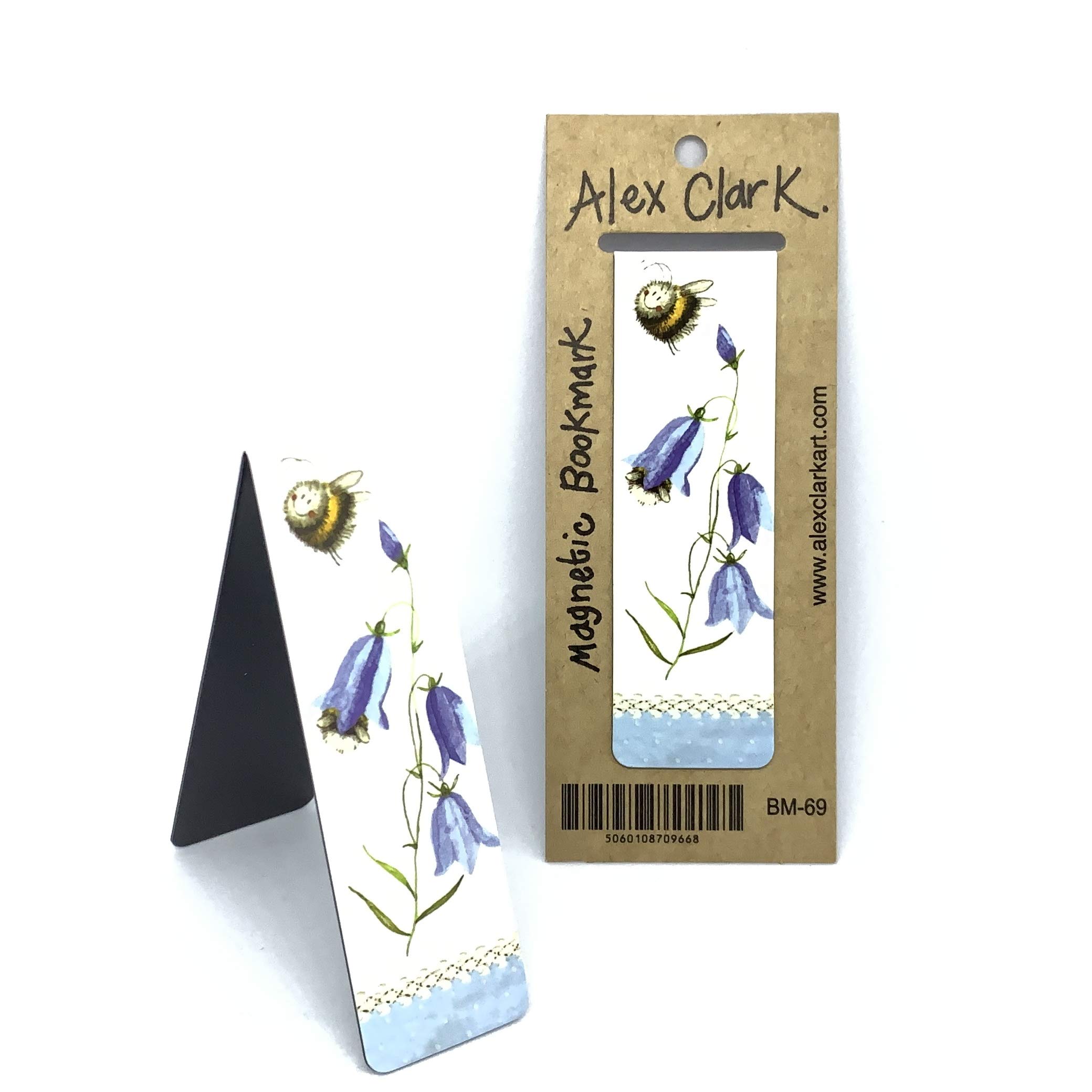ALEX CLARK BEE & Harebell Magnetic Bookmark - Bees - Flowers - Art - Book Lovers - Fine Art