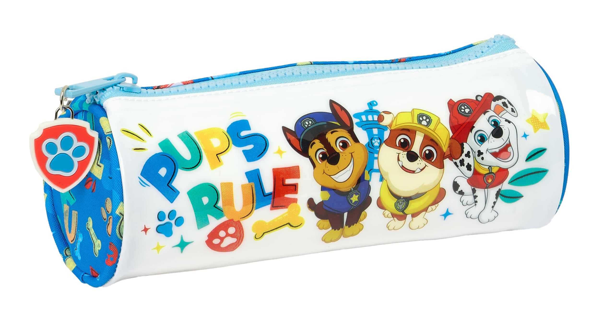 PAW PATROL PUPS RULE – Round School Pencil Case, Children's Pencil Case, Ideal for Children from 5 to 14 Years, Comfortable and Versatile, Quality and Resistance, 20 x 7 cm, Blue, blue, Estándar,